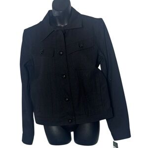 Lauren Ralph Lauren women’s medium shimmer yacht military denim look jacket new